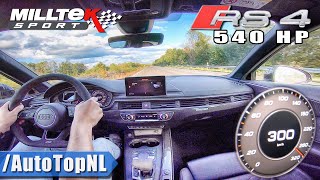 AUDI RS4 B9 540HP 300kmh AUTOBAHN NO SPEED LIMIT by AutoTopNL [upl. by Aynnek]