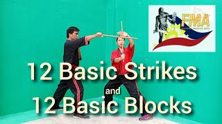 12 BASIC STRIKES AND 12 BASIC BLOCKS  ARNIS [upl. by Yllak]