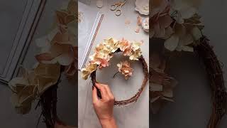 Felt dried hydrangea wreath making feltflowers wreathmaking hydrangea diyprojects wreaths [upl. by Erusaert547]