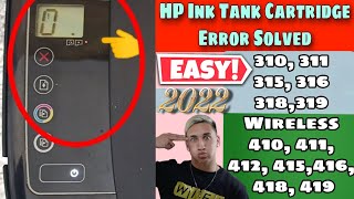 HP Ink Tank Cartridge Error Printer light blinking  hp ink tank cartridge cleaning PREMLYTECH [upl. by Hnahk]