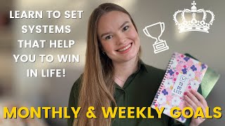 HOW to set MONTHLY amp WEEKLY GOALS  Monthly reset and goal setting [upl. by Gamaliel]