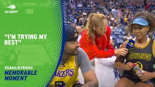 Nick Kyrgios amp Naomi Osakas MidMatch Interview  2024 US Open [upl. by Anitap639]