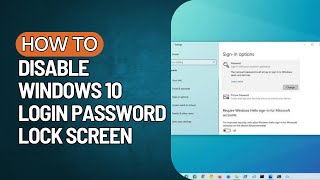 How to Disable Windows 10 Login Password Lock Screen 2023 [upl. by Ilime]