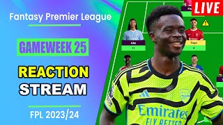 FPL Double Gameweek 25 REACTION STREAM  Live QampA  Fantasy Premier League Tips 202324 [upl. by Gellman]