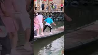 Challenge to balance your body on a dancing bridgedance funny shortvideo [upl. by Aielam]