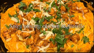 Spicy creamy chicken tagliatelle  pasta recipe  recipes for family  marrymechicken [upl. by Ennovaj]