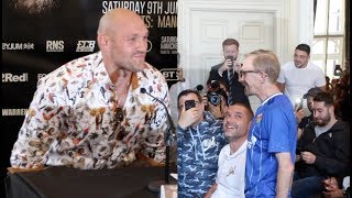 YOU WANT SOME  THE WEALDSTONE RAIDER CRASHES TYSON FURY PRESS CONFERENCE TO OFFER HIM OUT [upl. by Fabyola]