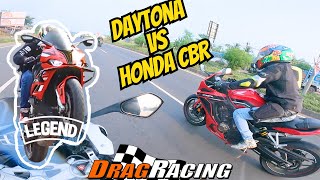 600CC Battle Honda CBR650R vs Triumph Daytona BMW S1000RR wheelies [upl. by Ahsital155]