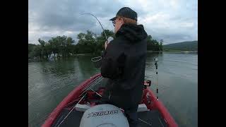 3rd place Otisco lake NY bass fishing tournament finger lakes jig bite 2023 [upl. by Anauqahc]