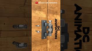 Door Lock with Nut amp Bolt shorts satisfying 3d animation [upl. by Anyehs757]