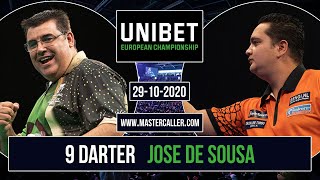 9Darter Jose de Sousa European Championship 2020 [upl. by Eimmelc]