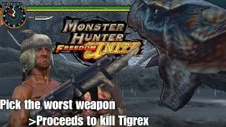 Killing Early Tigrex In MHFU Again [upl. by Mak573]