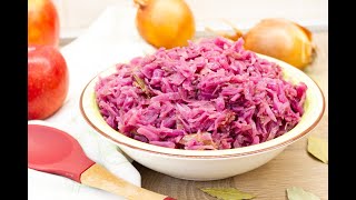 Stewed red cabbage with apple and cranberries This warm cabbage is best with roasted duck and beef [upl. by Angelique]