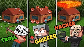 Minecraft  PRANK WAR CHALLENGE HACKER vs TROLL vs GRIEFER [upl. by Notyard798]