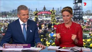 Francesca Cumani  Part 2 of Montage from Melbourne Cup Telecast 3 November 2015 [upl. by Ryann]