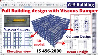 Building design with viscous dampers by using ETABS software  civil engineering  structural [upl. by Krasnoff681]