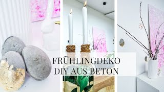 Frühlingdeko Trend 2021 DIY Osterdeko Dekoinspiration aus Beton Stillvolle Deko Modelliermasse [upl. by Suiluj930]