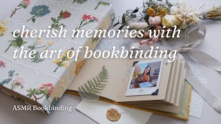 Crafting a photo album and scrapbook with floral cloth ✦ ASMR Bookbinding [upl. by Lazare178]