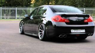 Infiniti G35 x Accuair eLevel Bagged on 20 Vossen VVS CV1 Concave Wheels [upl. by Atenek359]