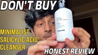 Minimalist Salicylic Acid face wash cleanser review for oily acne skin  Honest review after 1 month [upl. by Innes]