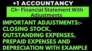 ch22lec2 Financial Statement With Adjustments Closing Stock Outstanding Expenses Prepaid [upl. by Laroc]