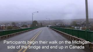 Crossing the Sault Ste Marie International Bridge into Canada [upl. by Ezitram]