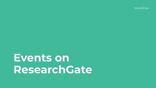 Events on ResearchGate [upl. by Genvieve992]