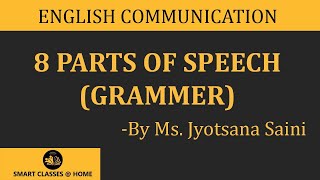 8 parts of speech grammar lecture BA MA by Jyotsna Saini [upl. by Gav]