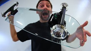 KICKFLIPPING A GLASS SKATEBOARD WITH GLASS WHEELS  YOU MAKE IT WE SKATE IT EP 72 [upl. by Lutero]