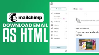 How To Export Mailchimp Email As HTML 2023 Easy Tutorial [upl. by Georgy]