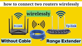 how to connect two routers wirelessly  2 Router Connect Without Cable  Tplink Range Extender [upl. by Cinderella]