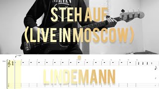 Steh Auf  Lindemann bass cover w tabs Live in Moscow [upl. by Norreg1]