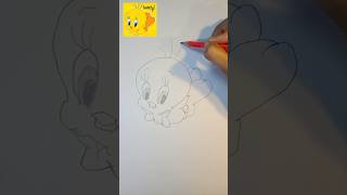 How to make Tweety  cartoon characters pencil sketch  foryou ytshort youtubeshorts [upl. by Yennej]