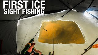 The Best Way To Ice Fish Sight Fishing In Shallow Water [upl. by Nicko]