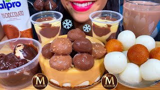 ASMR MAGNUM CARAMEL CHEESECAKE GULAB JAMUN  RASGULLA CHOCOLATE PROFITEROLE MASSIVE Eating Sounds [upl. by Jude]