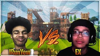 iRunYew vs CallMeEx on Fortnite Battle Royale • Combat Pro vs Builder Pro [upl. by Zetnauq]