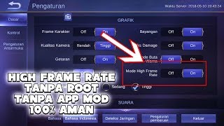 TUTORIAL CARA MENGAKTIFKAN HIGH FRAME RATE MODE MOBILE LEGENDS TANPA ROOT [upl. by Adelaja389]