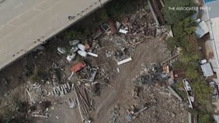 Asheville North Carolina  Drone video of the area after storms [upl. by Tiffa]