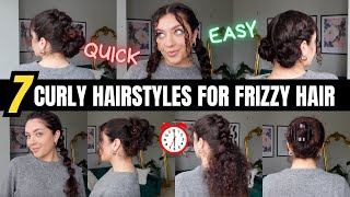 7 Easy Curly Hairstyles for frizzy hair days [upl. by Tyson533]