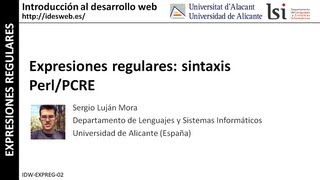 Expresiones regulares sintaxis PerlPCRE [upl. by Aidua]