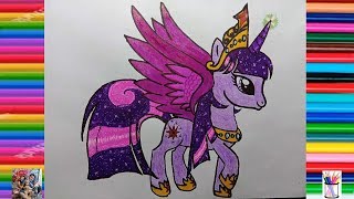 Vẽ ngựa pony lấp lánh  How to draw Twilight Sparkle [upl. by Ecnarolf]