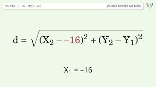 Find the distance between two points p1 1689 and p2 9135 StepbyStep Video Solution [upl. by Eitsirc493]