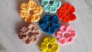 Small crochet flower for beginners ll easy crochet flower ll unique hater kaj ll bengali [upl. by Llertak417]