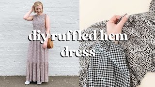 How To Make A Ruffled Hem Dress [upl. by Tychon80]