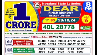 LIVE Lottery Sambsd 8pm 28102024 Result  Sikkim State Lottery [upl. by Gaynor465]