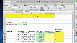 Investitionsrechnung Amortisation mit Excel [upl. by Odine53]