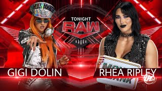 WWE 2K24 Raw  Gigi Dolin VS Rhea Ripley [upl. by Ordnasela416]