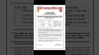 RRB Exam date out rrb rrbalp2024 rrbtechnician shortvideo [upl. by Heriberto]