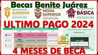 🤑ULTIMO PAGO de las BECAS BENITO JUAREZ 2024🥳 [upl. by Ellezaj205]