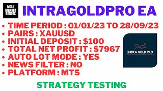 IntraGoldPro EA MT5 Forex Robot Strategy Testing  mql5 market robots [upl. by Simara]